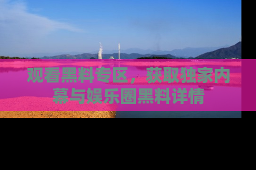 观看黑料专区，获取独家内幕与娱乐圈黑料详情