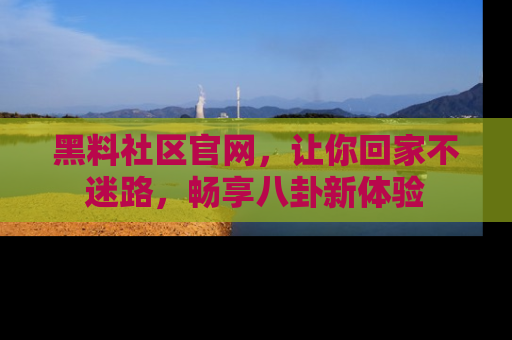 黑料社区官网，让你回家不迷路，畅享八卦新体验