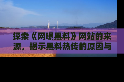 探索《网曝黑料》网站的来源,揭示黑料热传的原因与影响