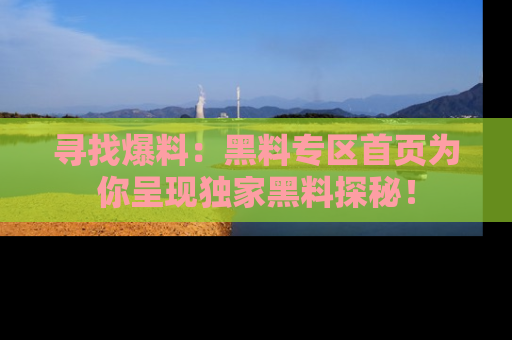 寻找爆料：黑料专区首页为你呈现独家黑料探秘！